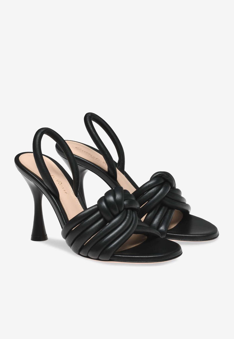 Gianvito Rossi Ottavia 95 Nappa Leather Sandals G32458 95LAC NAPNERO LAMB BLACK