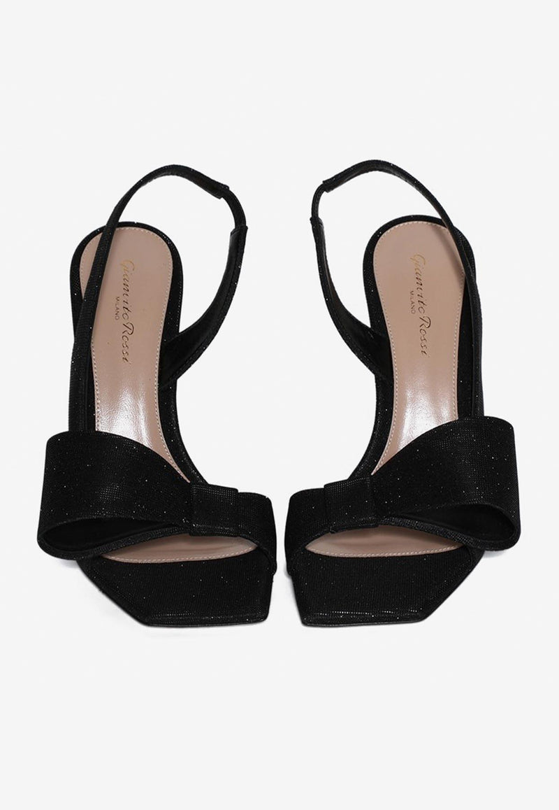 Gianvito Rossi 105 Flash Bow Slingback Sandals G32519 15PXS FHXNERO FLASH BLACK