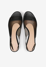 Gianvito Rossi Mindy 70 Slingback Platform Pumps G32619 70RIC GNPFUNE LAMB FUME BLACK