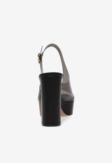 Gianvito Rossi Mindy 70 Slingback Platform Pumps G32619 70RIC GNPFUNE LAMB FUME BLACK