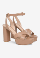 Gianvito Rossi Sabrina 125 Leather Platform Sandals Blush G32621.70RIC.NAPPRAL NAPPA PRALINE