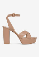 Gianvito Rossi Sabrina 125 Leather Platform Sandals Blush G32621.70RIC.NAPPRAL NAPPA PRALINE