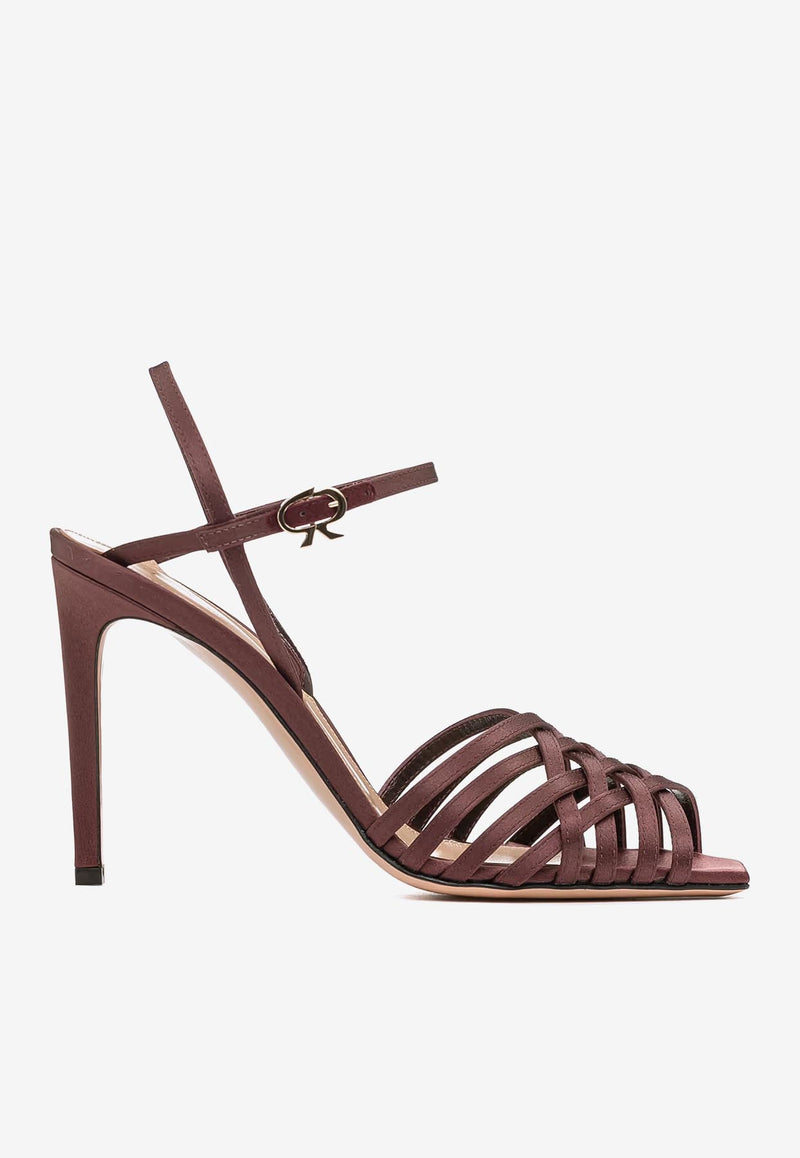 Gianvito Rossi Kerry 105 Satin Sandals G32629 95RIC CREBOUR SATIN BOURGOGNE