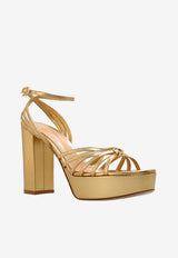 Gianvito Rossi Rita 120 Metallic Leather Platform Sandals Gold G32632 70RIC NPSMEKO GOLD