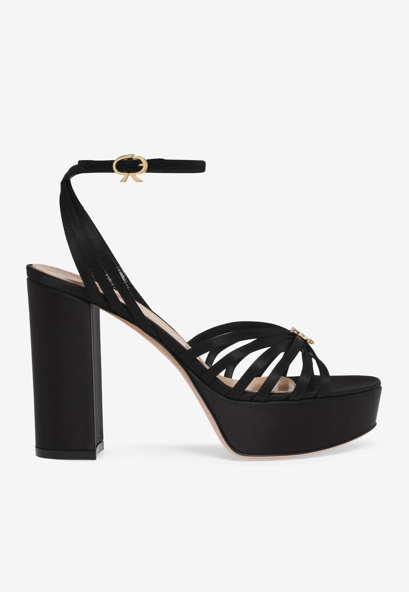 Gianvito Rossi Rita 70 Sandals G32632 70RIC CRENERO CREPE SATIN BLACK