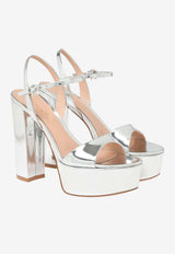 Gianvito Rossi Marlena 125 Metallic Leather Platform Sandals Silver G32688.85RIC.METARGE METAL SILVER