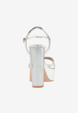 Gianvito Rossi Marlena 125 Metallic Leather Platform Sandals Silver G32688.85RIC.METARGE METAL SILVER