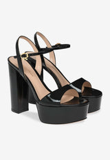 Gianvito Rossi Marlena 125 Glossy Leather Platform Sandals Black G32688.85RIC.NUINERO NUIT BLACK