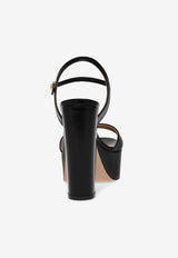 Gianvito Rossi Marlena 125 Glossy Leather Platform Sandals Black G32688.85RIC.NUINERO NUIT BLACK