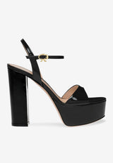 Gianvito Rossi Marlena 125 Glossy Leather Platform Sandals Black G32688.85RIC.NUINERO NUIT BLACK