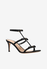 Gianvito Rossi Malou 70 Grosgrain Bow Sandals Black G32743 70RIC GRTNERO GROSGRAIN T. BLACK