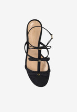 Gianvito Rossi Malou 70 Grosgrain Bow Sandals Black G32743 70RIC GRTNERO GROSGRAIN T. BLACK