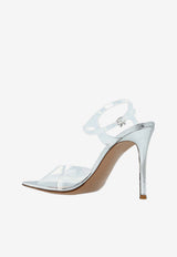 Gianvito Rossi Cher 100 Plexi Sandals Silver G32764 95RIC GMETRAR METAL TRASP+SILVER