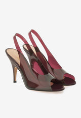 Gianvito Rossi Amelie 95 Plexi Slingback Sandals Wine G32774.95RIC.GVTBGRY BOURGOGNE ROYALE