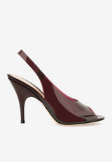 Gianvito Rossi Amelie 95 Plexi Slingback Sandals Wine G32774.95RIC.GVTBGRY BOURGOGNE ROYALE