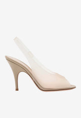 Gianvito Rossi Amelie 95 Plexi Slingback Sandals Nude G32774.95RIC.GVTNUSA NUDE SAND