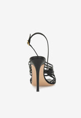 Gianvito Rossi Muse 105 Slingback Sandals in Nappa Leather Black G32784.15RIC.NAPNERO NAPPA BLACK