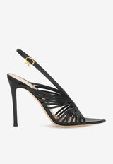 Gianvito Rossi Muse 105 Slingback Sandals in Nappa Leather Black G32784.15RIC.NAPNERO NAPPA BLACK