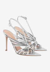 Gianvito Rossi Muse 105 Slingback Sandals in Metallic Nappa Leather Silver G32784.15RIC.NPSAACC SILVER STEEL