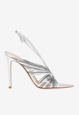 Gianvito Rossi Muse 105 Slingback Sandals in Metallic Nappa Leather Silver G32784.15RIC.NPSAACC SILVER STEEL