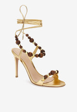Gianvito Rossi Pandawa 95 Metallic Leather Wraparound Sandals Gold G32787.95RIC.NPSMEKO SILK MEKONG
