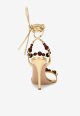 Gianvito Rossi Pandawa 95 Metallic Leather Wraparound Sandals Gold G32787.95RIC.NPSMEKO SILK MEKONG