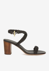 Gianvito Rossi Ubud 70 Braided Nappa Leather Sandals Dark Brown G32795.70LEG.NAPMOKA NAPPA MOKA