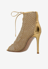 Gianvito Rossi Opera 105 Open-Toe Ankle Boots in Metallic Leather Gold G50643 15RIC NITMEKM GOLD