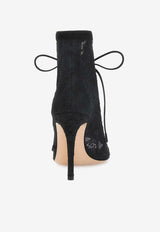 Gianvito Rossi Claudia 95 Floral Lace Boots Black G50646.95RIC.LRMNENN BLACK BLACK BLACK