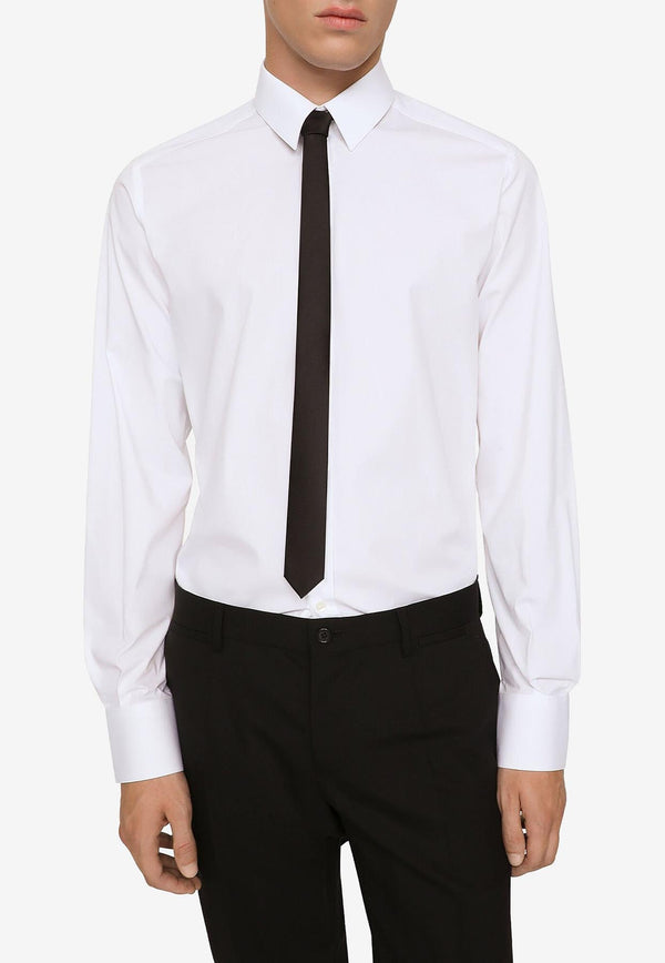 Dolce & Gabbana Long-Sleeved Poplin Shirt White G5EJ0T GG826 W0800