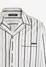Dolce & Gabbana Striped Long-Sleeved Shirt White G5IF1T FR51G S8051