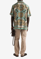 Dolce & Gabbana Cargo Print Hawaii Silk Bowling Shirt Multicolor G5JH9T HI12C HV5XH