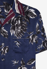Dolce & Gabbana Peony Print Hawaii Silk Bowling Shirt Multicolor G5KS3T HI10P HB5SU