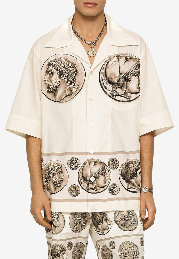 Dolce & Gabbana Coin-Print Poplin Shirt White G5LC9T FI5GR HA4RJ