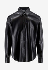 Dolce & Gabbana Long-Sleeved Leather Jacket Black G5NP9L HULFY N0000