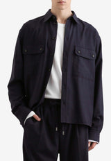 Dolce & Gabbana Glen Plaid Wool Shirt Navy G5OG7T FQ2NJ S8101