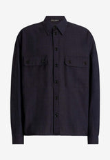 Dolce & Gabbana Glen Plaid Wool Shirt Navy G5OG7T FQ2NJ S8101