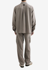 Dolce & Gabbana Long-Sleeved Wool Canvas Shirt Gray G5OJ2T HU2BP S8230