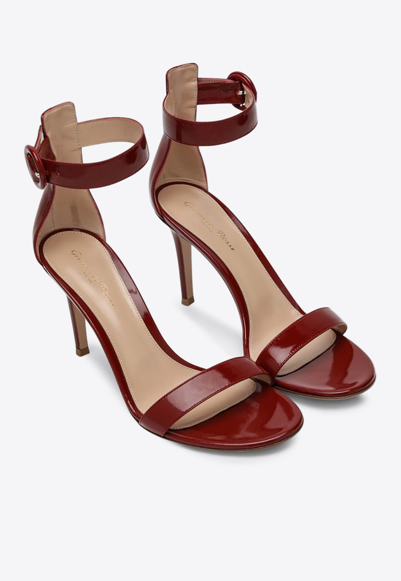 Gianvito Rossi Portofino 85 Patent Leather Sandals Bordeaux G60953NUI/Q_GIANV-ROUG