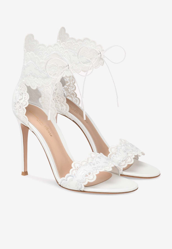 Gianvito Rossi Evie 105 Lace Sandals G61218 15RIC NAPBIAN LAMB WHITE