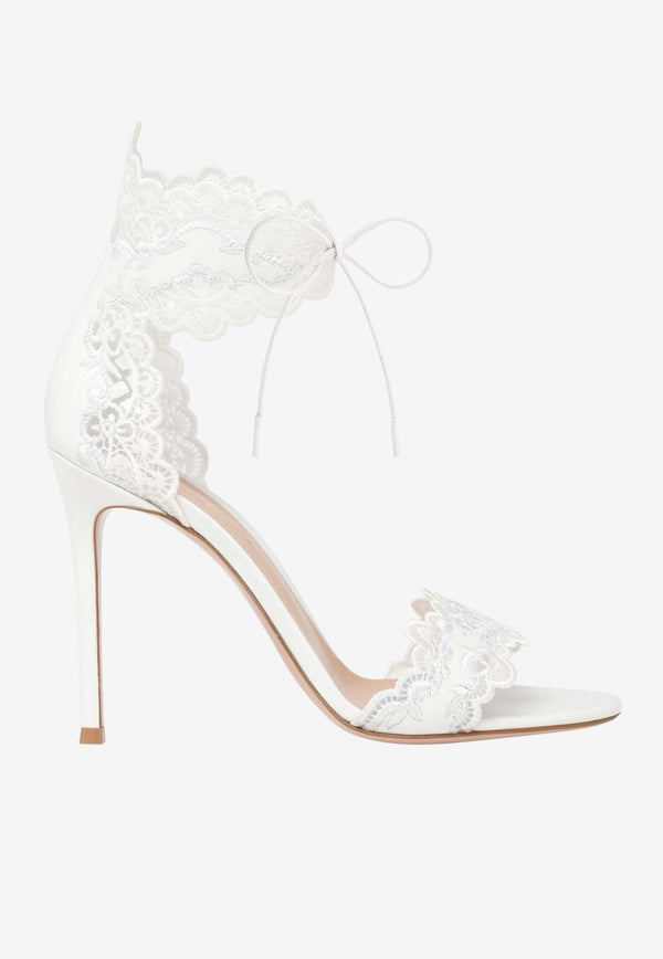 Gianvito Rossi Evie 105 Lace Sandals G61218 15RIC NAPBIAN LAMB WHITE