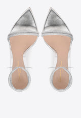 Gianvito Rossi Montecarlo 105 Crystal-Embellished Sandals G61408 15RIC BNSARAR NAPPA SILK SILVER SILVER Silver