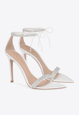 Gianvito Rossi Montecarlo 105 Crystal-Embellished Sandals G61408 15RIC RMPBIBB CAMOSCIO NAPPA WHITE WHI White