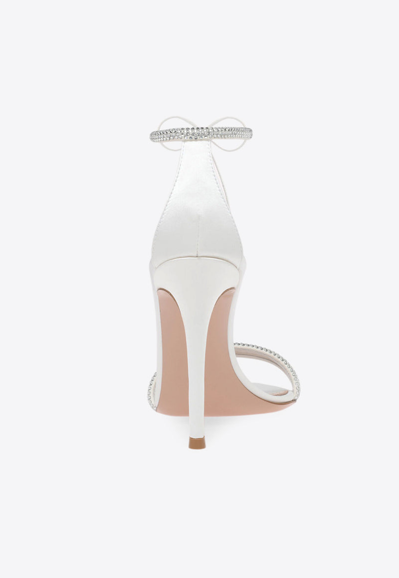 Gianvito Rossi Montecarlo 105 Crystal-Embellished Sandals G61408 15RIC RMPBIBB CAMOSCIO NAPPA WHITE WHI White