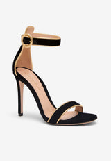 Gianvito Rossi Portofino 105 Velvet Sandals Black G61762.15RIC.NK1MEKN MEKONG BLACK