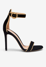 Gianvito Rossi Portofino 105 Velvet Sandals Black G61762.15RIC.NK1MEKN MEKONG BLACK