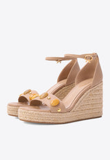 100 Leather Wedge Sandals with Stones