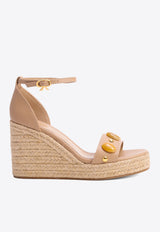 100 Leather Wedge Sandals with Stones