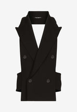 Dolce & Gabbana Double-Breasted Wool Waistcoat Black G711LT FU27K N0000