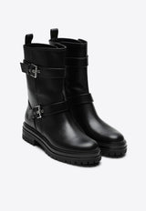 Gianvito Rossi Thiago Leather Biker Boots G73004CLN/P_GIANV-NERO Black